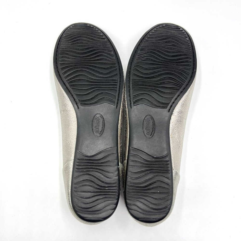 Softwalk Size 9 Sonoma Platinum Silver Leather Comfort Ballet Flats Shoes 9M New - Picture 9 of 14